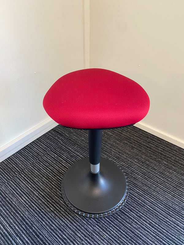 Sitall Deluxe Sit/ Stand Posture Stool with Red Fabric Seat Pad
