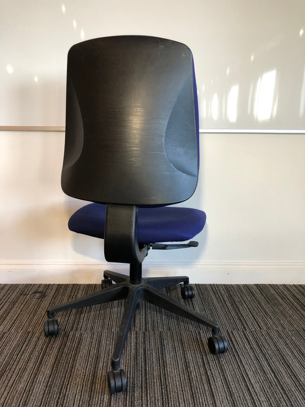 High Back Purple Fabric Task Operator Office Chair Without Arms