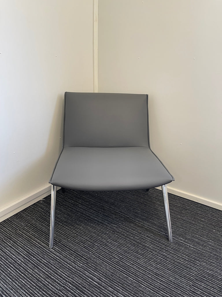Wide Frame Grey Visitor Chair