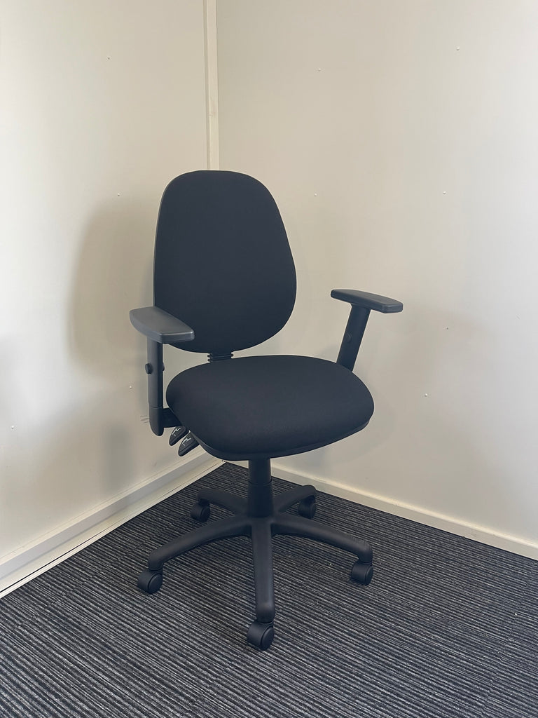 Eclipse Plus III Black Fabric Chair With Height Adjustable Arms