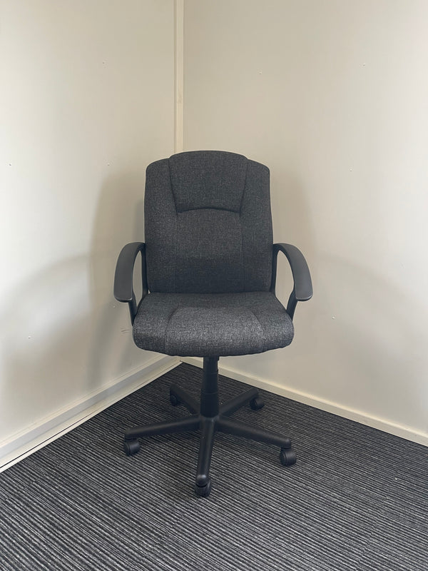 Bella Charcoal Fabric Executive Managerial Office Chair With Arms