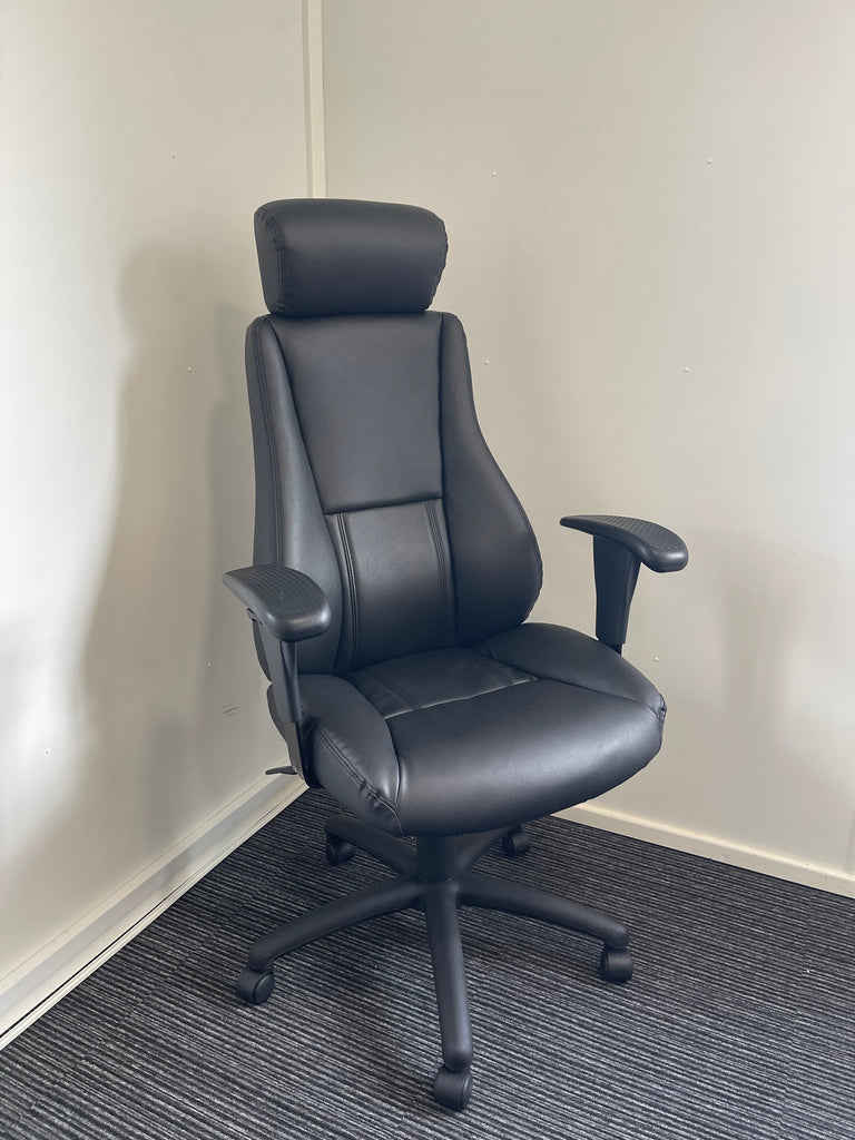 Winsor Bonded Leather Executive Managerial Office Chair With Arms And Headrest