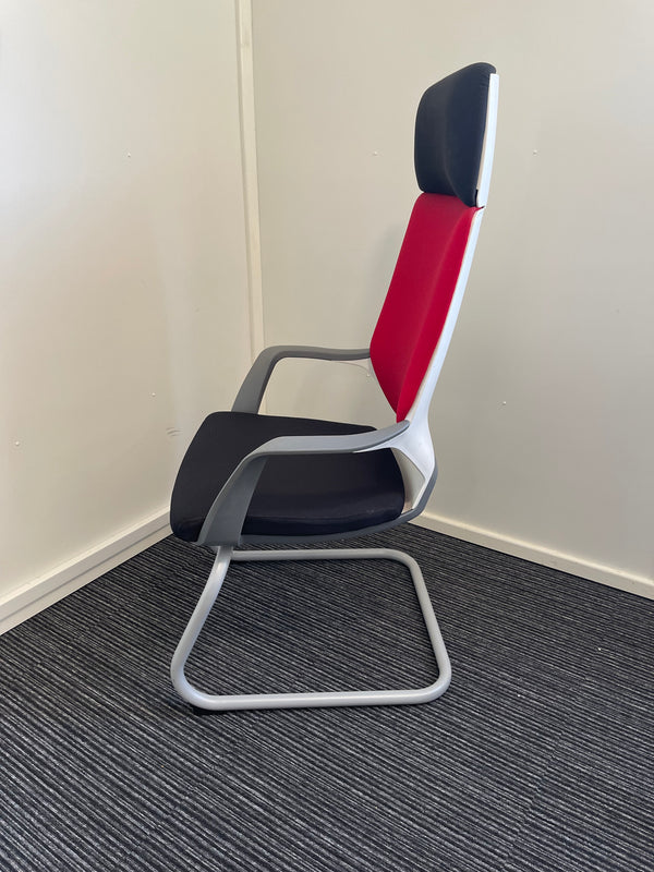 Xenon Red And Black High Back Cantilever Chair with Arms