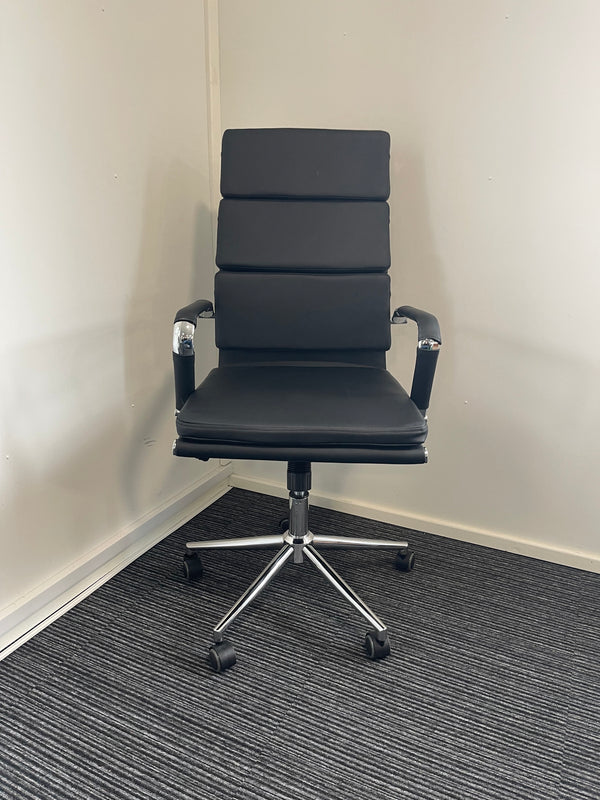 Hawkes High Back Black Bonded Leather Executive Managerial Office Chair