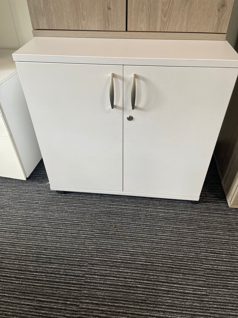 Impulse Desk High Cupboard With Castors White