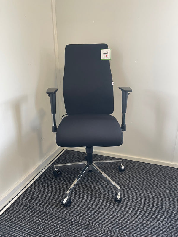 Onyx Black Fabric High Back Ergonomic Posture Chair With Arms
