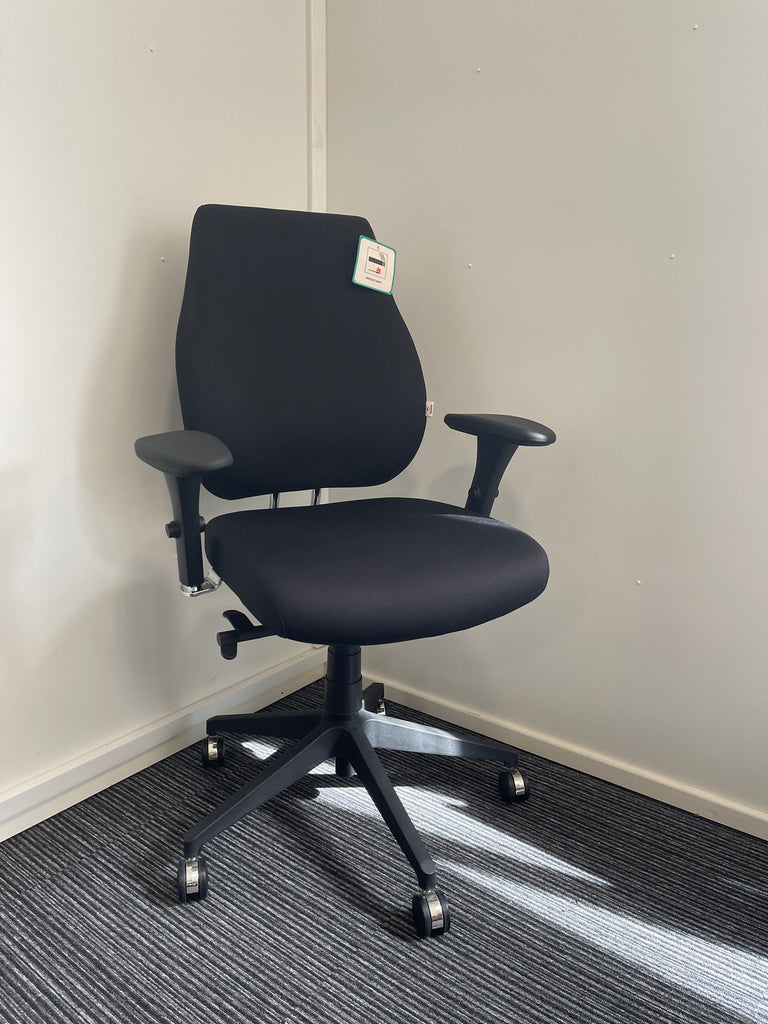 Chiro Plus Lite Black Fabric High Back Ergonomic Posture Chair With Arms