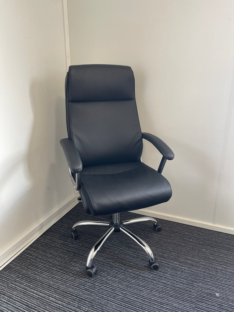 Hatley High Back Black Leather Executive Office Chair with Arms