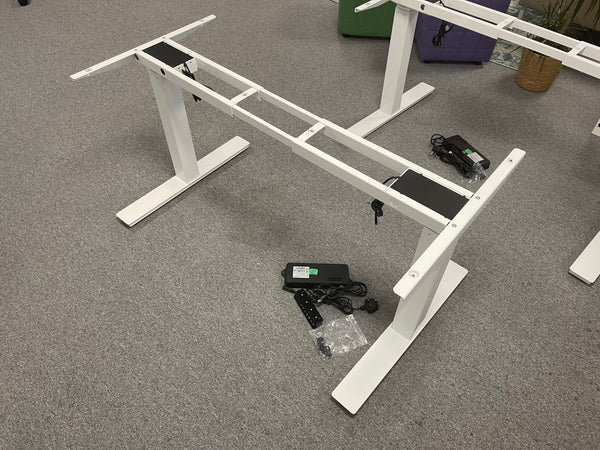 Air Single Height Adjustable Desk Frame - White