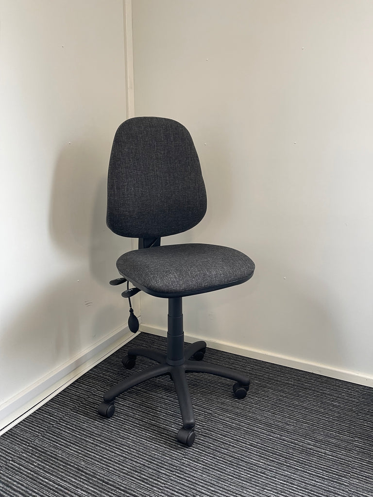 Eclipse II With Pump Lumbar Charcoal Fabric Task Operator Office Chair Without Arms