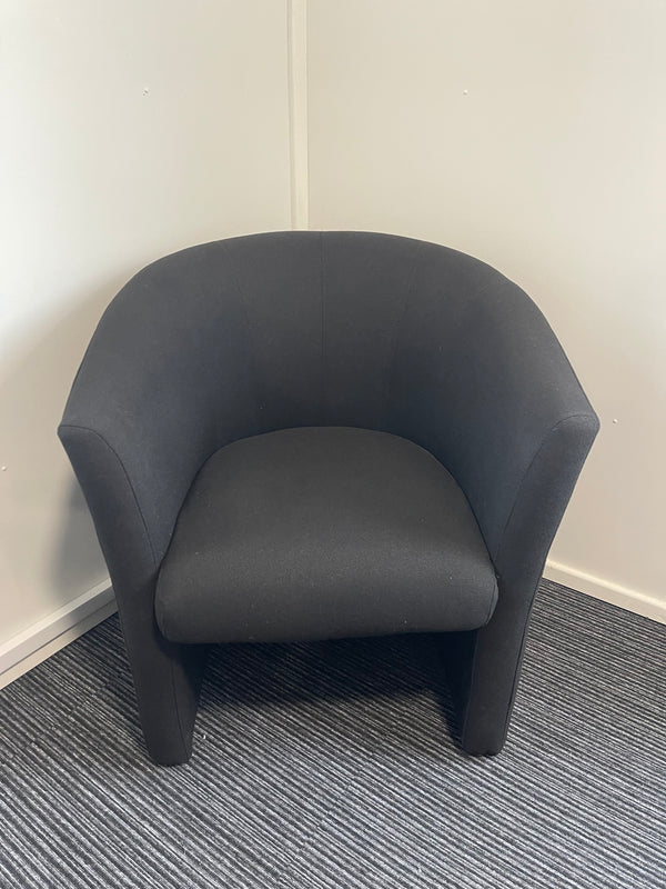 Neo Single Tub Soft Seating Arm Chair In Black Fabric