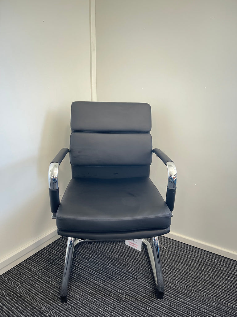 Advocate Medium Back Leather Visitor Office Chair with Arms