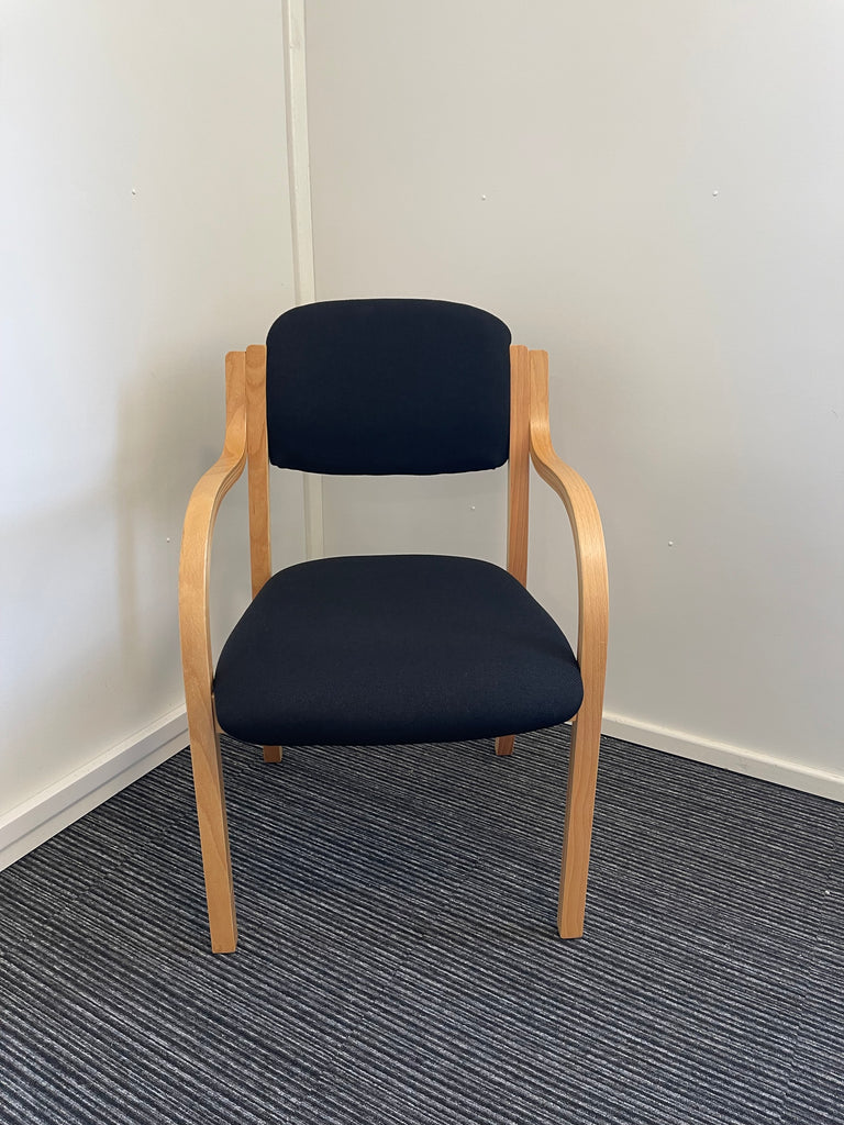 Madrid Wooden Frame Visitor Chair with Arms