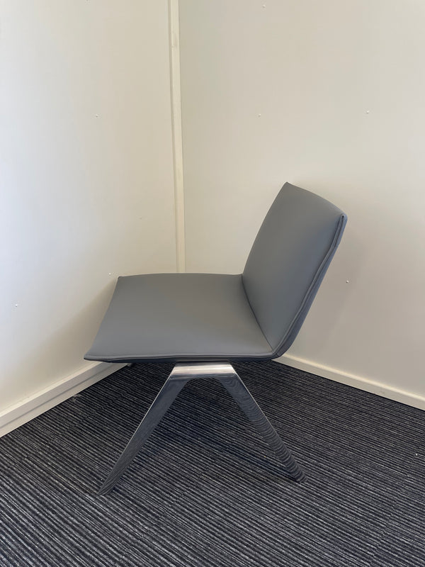 Wide Frame Grey Visitor Chair