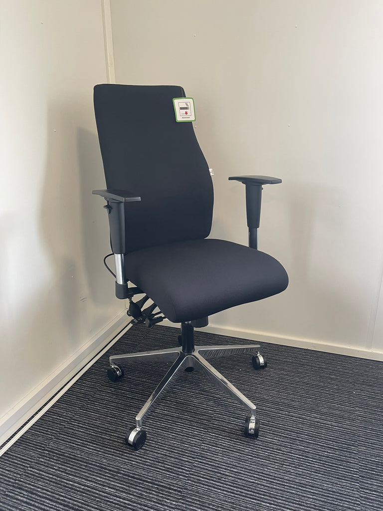 Onyx Black Fabric High Back Ergonomic Posture Chair With Arms