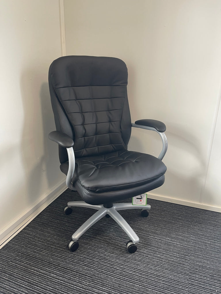 Rocky IV High Back Black Bonded Leather Executive Managerial Office Chair With Arms