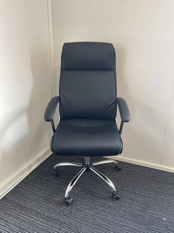 Hatley High Back Black Leather Executive Office Chair with Arms