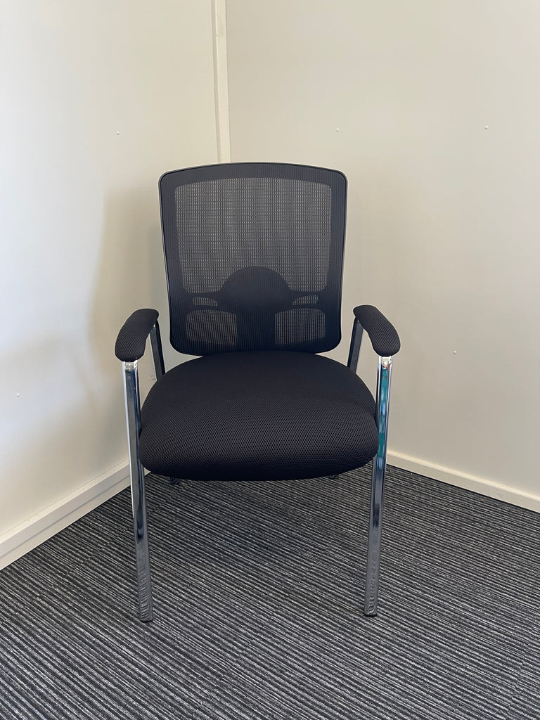 Portland Medium Mesh Back (Straight Leg) Visitor Chair with Arms