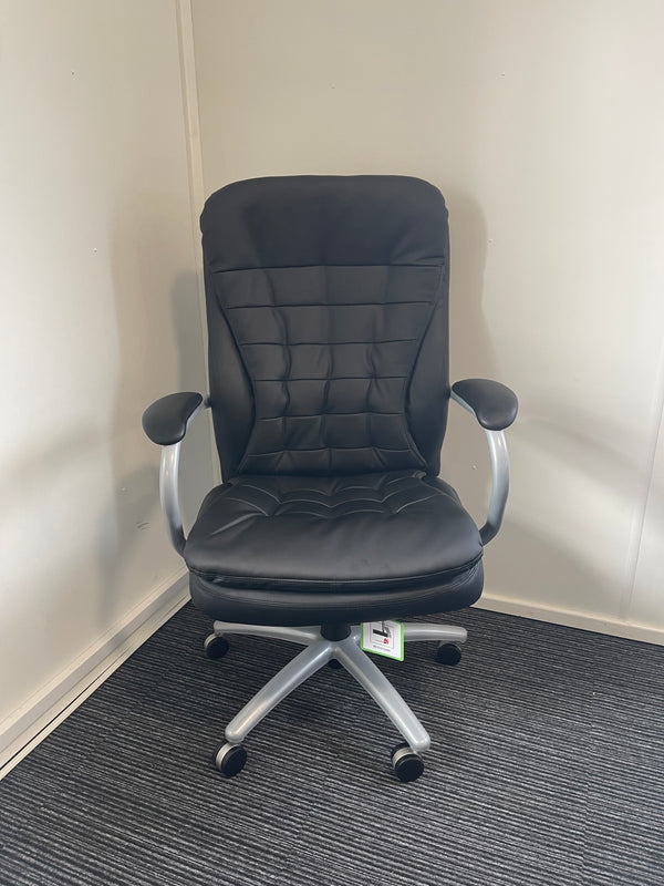 Rocky IV High Back Black Bonded Leather Executive Managerial Office Chair With Arms