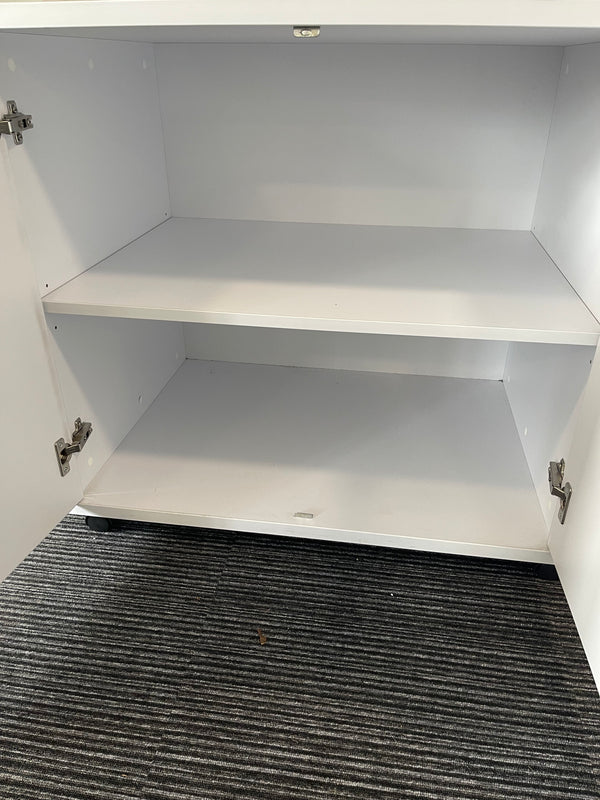 Impulse Desk High Cupboard With Castors White