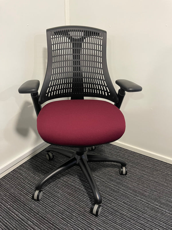 Flex Black Frame Camira Phoenix Guyana (YP051) Fabric Seat High Back Task Operator Chair With Arms