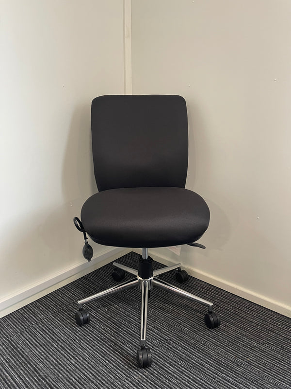 Chiro Black Fabric Medium Back Task Operator Office Chair
