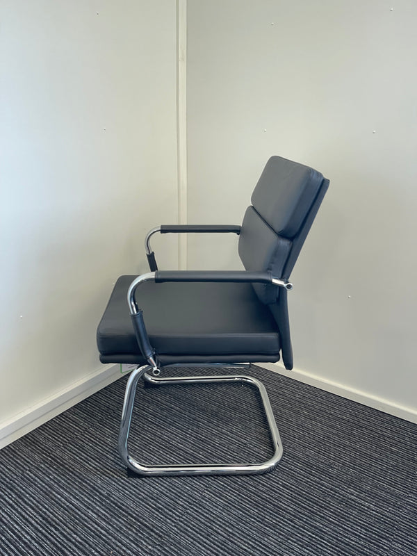 Advocate Medium Back Leather Visitor Office Chair with Arms