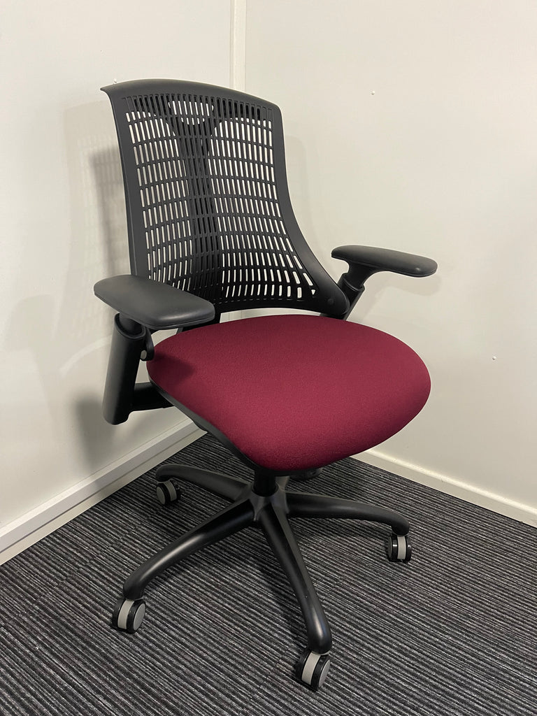 Flex Black Frame Camira Phoenix Guyana (YP051) Fabric Seat High Back Task Operator Chair With Arms