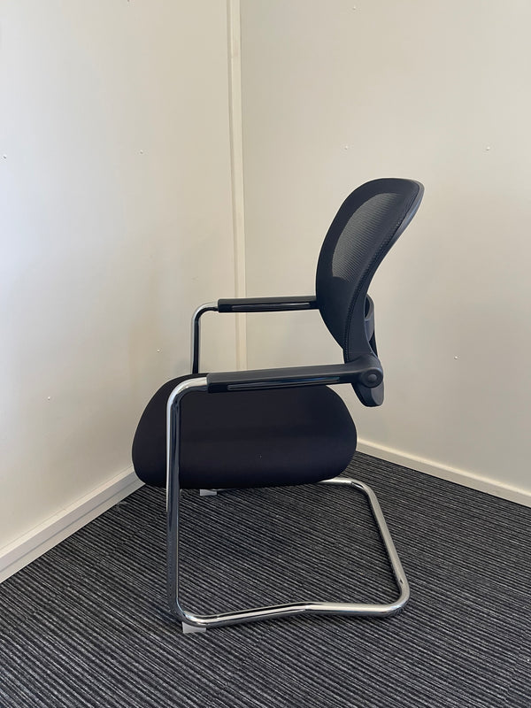 Mesh Back Cantilever Chair With Arms