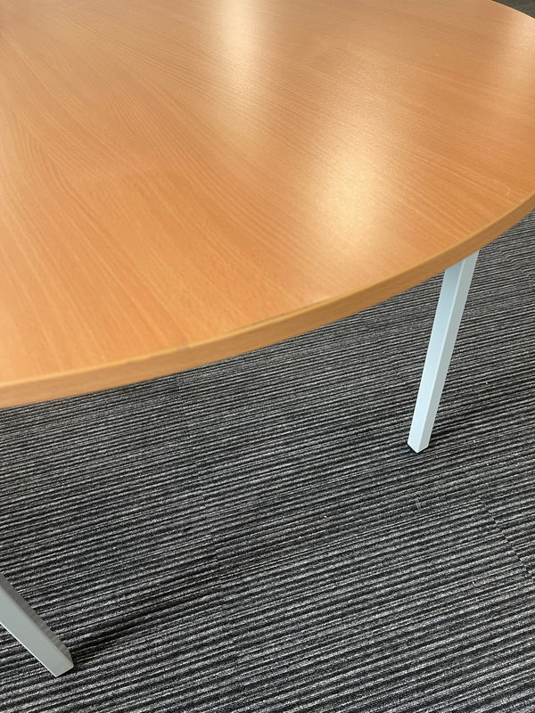 Impulse Round 1200 Beech Table With Box Frame Leg