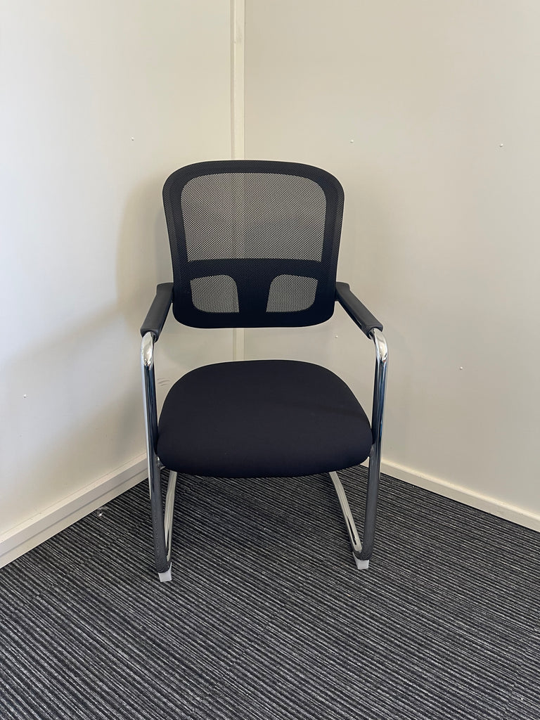 Mesh Back Cantilever Chair With Arms