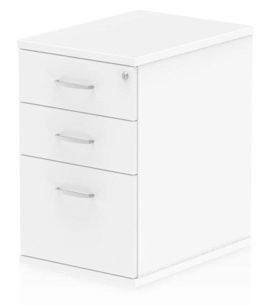 Impulse Desk High Pedestal 3 Drawer White (New - Flat Packed)