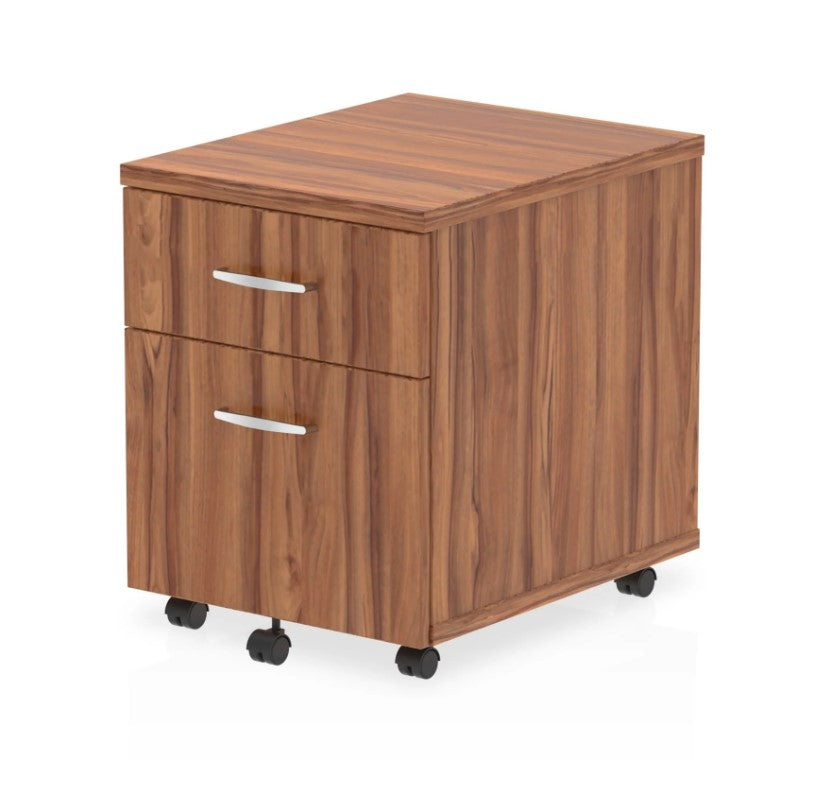 Impulse Mobile Pedestal 2 Drawer Walnut