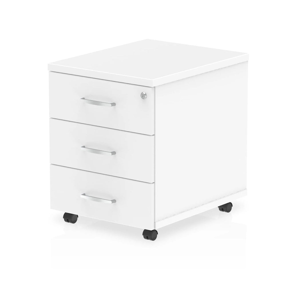 Impulse Mobile Pedestals 2 & 3 Drawer White (New - Flat Packed)