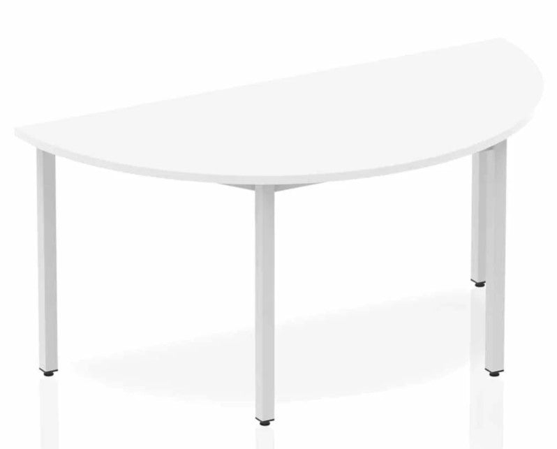 Impulse Semi-Circle Table 120cm Box Frame Leg Silver