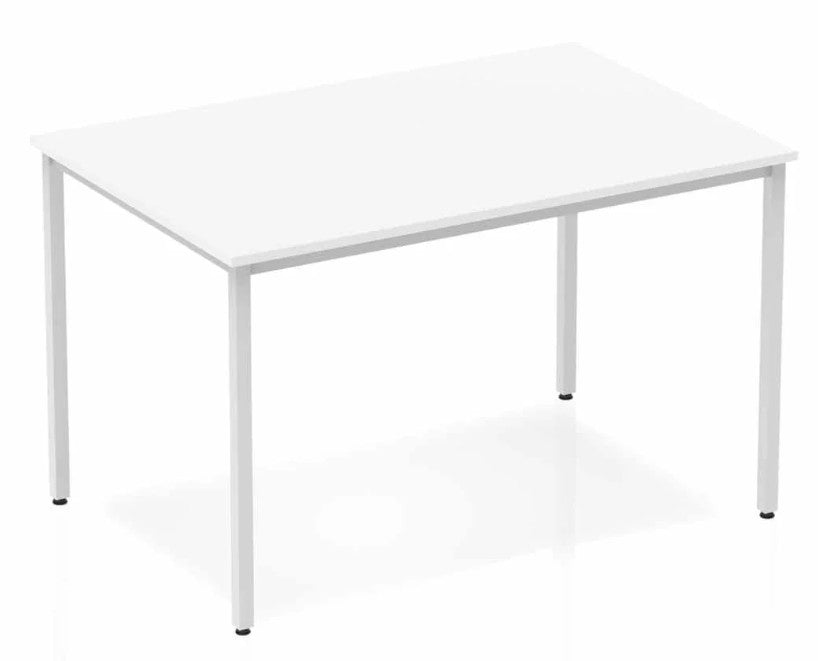 Impulse Rectangular Table 140cm Box Frame Leg Silver (New)