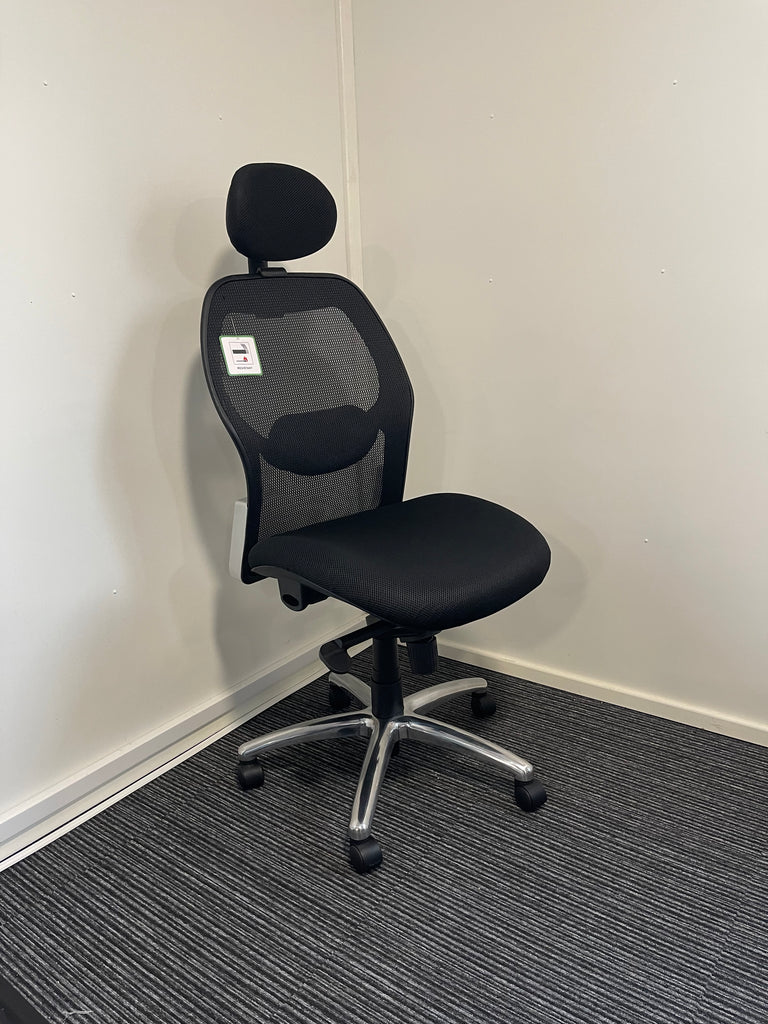 Airmesh Seat Mesh Back High Back Task Operator Chair With Headrest