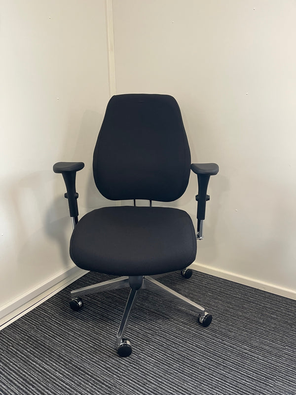 Chiro Plus Black Fabric High Back Ergonomic Posture Chair With Arms