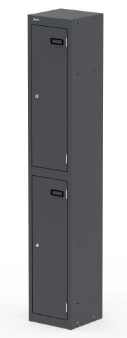 Silverline Steel 2 Door Lockers in Graphite Grey - 1780mm (H) x 305mm (W) x 458mm (D) - (New)
